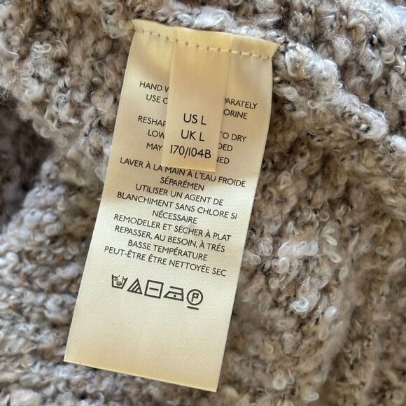 Free People Cardigan Women Large Tan BFF Marled Knit Oversized Open Front Boucle - Picture 12 of 14